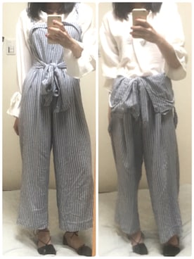 「PEACH JOHN（ピーチジョン）のアイテム（オールインワン・サロペット）」を使った、たいぺーさん（キッズ・90cm）の夏コーディネート