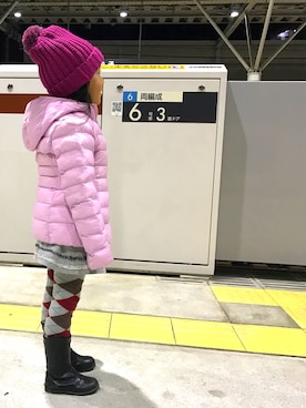 「フユコーデ」｜「アイテム（ダウンジャケット/コート）」を使った、sa2chanさん（キッズ・120cm）の冬コーディネート