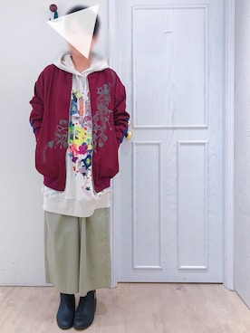 「ScoLar（スカラー）のアイテム（MA-1）」を使った、スカラーあべのソラハ店さん（レディース・160cm）の秋コーディネート