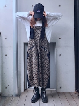 「日焼け対策」｜「アイテム（オールインワン・サロペット）」を使った、いしかわなささん（レディース・150cm）の夏コーディネート
