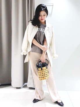 「Rouge vif（ルージュヴィフ）のアイテム（ブルゾン）」を使った、フジハラさん（レディース・156cm）の春コーディネート
