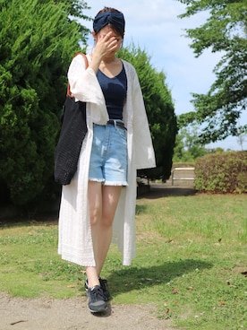 「SEVENDAYS=SUNDAY（セブンデイズサンデイ）のアイテム（スニーカー）」を使った、❁Hana❁さん（レディース・155cm）の夏コーディネート