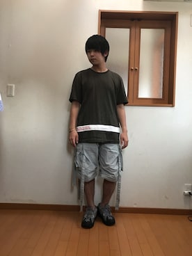 「HELMUT LANG（ヘルムートラング）のアイテム（トップス）」を使った、ガッシー《低身長》さん（メンズ・165cm）の夏コーディネート