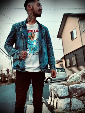 「H&M（エイチ・アンド・エム）のアイテム（ジャケット/アウター）」を使った、Julio Yanoさん（メンズ・170cm・20代）の春コーディネート