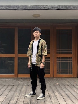 「oqLiq（オークリック）のアイテム（トップス）」を使った、zivyehさん（メンズ・165cm）の冬コーディネート