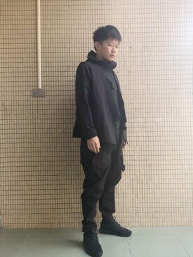 「oqLiq（オークリック）のアイテム（トップス）」を使った、zivyehさん（メンズ・165cm）の冬コーディネート