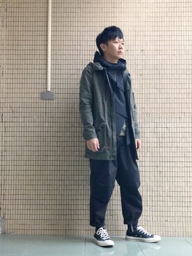 「oqLiq（オークリック）のアイテム（トップス）」を使った、zivyehさん（メンズ・165cm）の春コーディネート