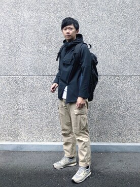 「oqLiq（オークリック）のアイテム（トップス）」を使った、zivyehさん（メンズ・165cm）の春コーディネート