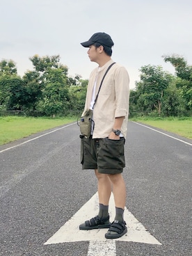 「GOOPiMADE」｜「アイテム（サンダル）」を使った、zivyehさん（メンズ・165cm）の夏コーディネート