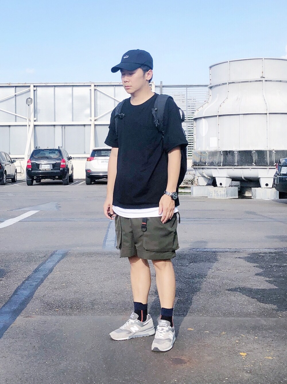 「summer、baby、90’s、boy、New Balance、goopi、Taiwan、ootd」｜「goopimadeのアイテム（その他パンツ、グリーン系）」を使った、zivyehさん（メンズ・165cm）の秋コーディネートの1枚目の写真