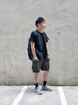 「oqLiq（オークリック）のアイテム（トップス）」を使った、zivyehさん（メンズ・165cm）の秋コーディネート