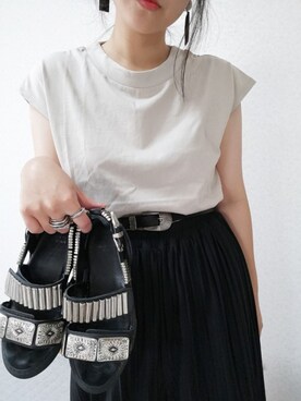 「IOSSELLIANI（イオッセリアーニ）のアイテム（リング）」を使った、yuzumamaさん（レディース・150cm）の夏コーディネート