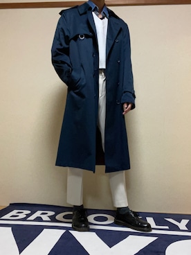 「スラックスパンツ」｜「アイテム（トレンチコート）」を使った、mocha0205さん（メンズ・178cm）の冬コーディネート