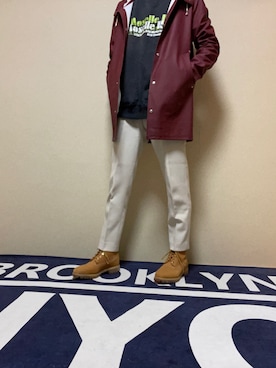 「レインコート」｜mocha0205さん（メンズ・178cm）の冬コーディネート