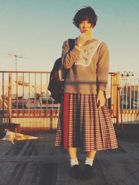 「poudoudou（プードゥドゥ）のアイテム」を使った、れたすさん（レディース・160cm）の冬コーディネート