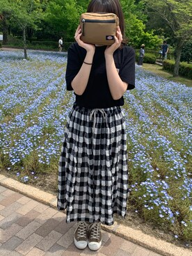 「Carhartt（カーハート）のcarhartt/カーハート ワンポイント ビッグシルエットポケットTシャツ（Tシャツ/カットソー）」を使った、Kurumiさん（レディース・163cm）の秋コーディネート