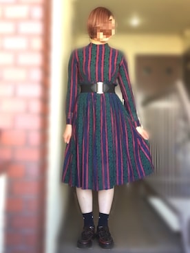 「レトロワンピース」｜「アイテム（その他）」を使った、ゆさん（レディース・162cm）の秋コーディネート