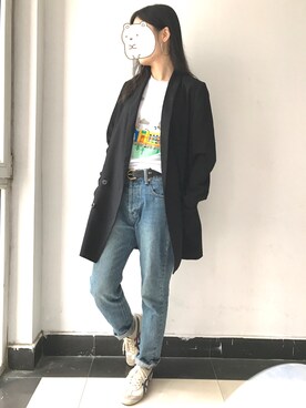 「MONKI（モンキ）のアイテム（テーラードジャケット）」を使った、snowさん（レディース・167cm）の春コーディネート