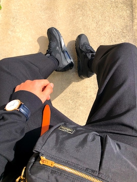 「Lui's（ルイス）のナローベルト（ベルト）」を使った、ikuyaさん（メンズ・172cm）の春コーディネート