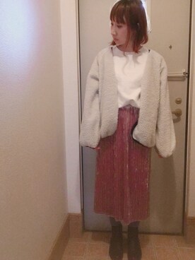 「SpRay（スプレイ）のアイテム（ブルゾン）」を使った、さ〜こさん（レディース・156cm）の冬コーディネート