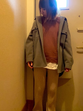 「夢展望（ユメテンボウ）のアイテム（スウェット）」を使った、さ〜こさん（レディース・156cm）の冬コーディネート