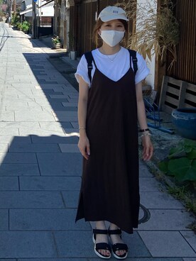 厚底ベルクロスポーツサンダルを使った人気ファッションコーディネート Wear