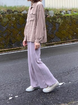 Gu ジーユー のパンツ ピンク系 を使った人気ファッションコーディネート Wear