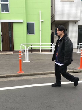 「is-ness（イズネス）のアイテム（パンツ）」を使った、マーシーさん（メンズ・165cm）の冬コーディネート