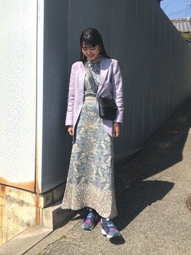 ジャケット アウター パープル系 を使った ロングワンピース のコーディネート一覧 Wear