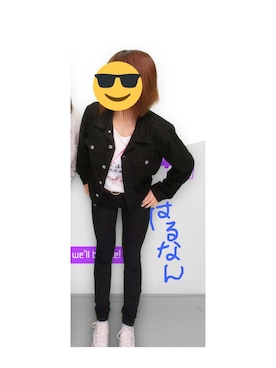 「アベイル」｜「アイテム（デニムジャケット）」を使った、はるまきさん（レディース・158cm）の秋コーディネート
