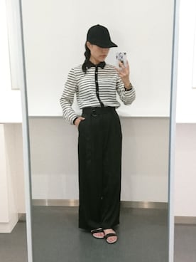 「EN ROUTE（アンルート）のアイテム（パンツ）」を使った、kikiさん（レディース・158cm）の秋コーディネート