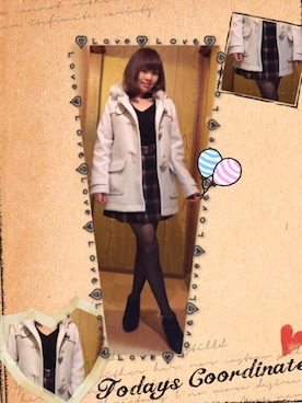 「dazzlin（ダズリン）のアイテム（ダッフルコート）」を使った、絢野さん（レディース・154cm）の冬コーディネート