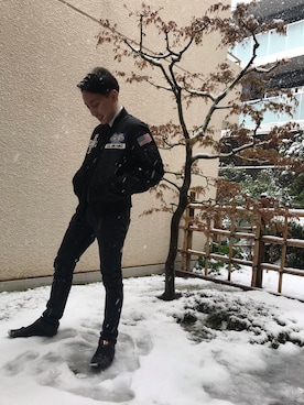 「古着好きな人と繋がりたい」｜「アイテム（MA-1）」を使った、+C Dream fragranceさん（メンズ・165cm）の春コーディネート