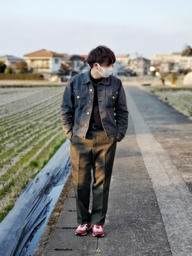 「carhartt」｜「アイテム（ミリタリージャケット）」を使った、tummyshigeさん（メンズ・176cm）の冬コーディネート