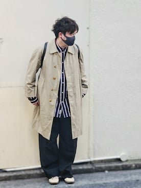 「TOMMY HILFIGER」｜「アイテム（トレンチコート）」を使った、tummyshigeさん（メンズ・176cm）の冬コーディネート