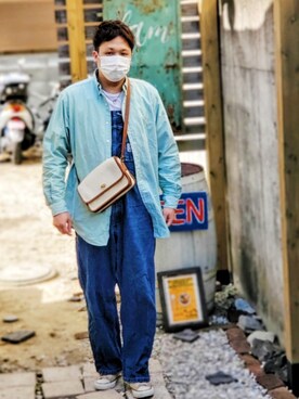 「オールドコーチ」｜「アイテム（オールインワン・サロペット）」を使った、tummyshigeさん（メンズ・176cm）の春コーディネート