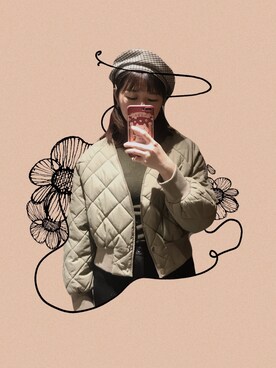 「URBAN RESEARCH（アーバンリサーチ）のアイテム（ノーカラージャケット）」を使った、权萌萌的猪さん（レディース・163cm）の冬コーディネート