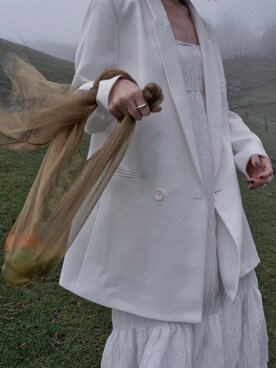 「ZARA（ザラ）のアイテム（ジャケット/アウター、ホワイト系）」を使った、Belle.Jaoさん（レディース・160cm）の春コーディネート