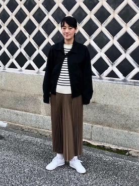 「Urvin」｜「アイテム（ジャケット/アウター）」を使った、丸山理奈さん（レディース・163cm）の秋コーディネート