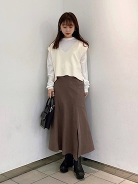 「秋のブラウンスタイル」｜「アイテム（その他）」を使った、はるひまるさん（レディース・158cm）の秋コーディネート