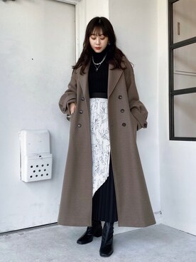 「PAGEBOY」｜「アイテム（ダウンジャケット/コート）」を使った、はるひまるさん（レディース・158cm）の秋コーディネート
