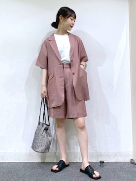 「PAGEBOY（ページボーイ）のアイテム（セットアップ）」を使った、はるひまるさん（レディース・158cm）の春コーディネート