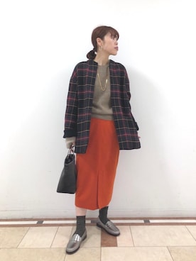 「ASTRAET（アストラット）のアイテム（ジャケット/アウター）」を使った、KUMIEさん（レディース・159cm）の秋コーディネート