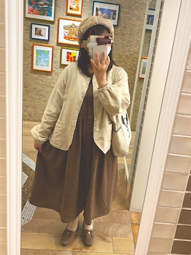 「秋のマイ旬スタイル」｜「アイテム（ハンチング/ベレー帽）」を使った、⋈ 𝕞𝕖𝕚 ⋈さん（レディース・155cm）の秋コーディネート