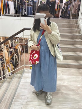 「お洒落さんと繋がりたい」｜「アイテム（その他アウター）」を使った、⋈ 𝕞𝕖𝕚 ⋈さん（レディース・155cm）の春コーディネート