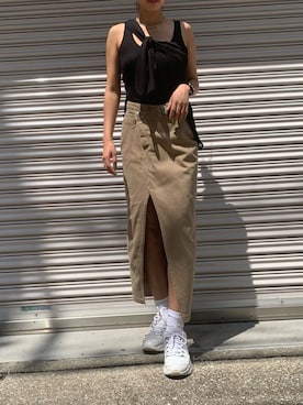 「MARC JACOBS（マークジェイコブス）のアイテム（デジタル腕時計）」を使った、はるちょすさん（レディース・163cm）の夏コーディネート