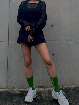 「MARC JACOBS（マークジェイコブス）のアイテム（レッグウェア）」を使った、はるちょすさん（レディース・163cm）の夏コーディネート
