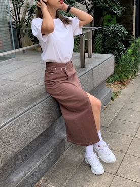 「MARC JACOBS（マークジェイコブス）のアイテム（デジタル腕時計）」を使った、はるちょすさん（レディース・163cm）の夏コーディネート