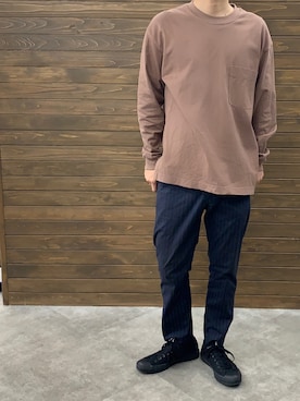 「CIAOPANIC TYPY（チャオパニックティピー）のアイテム（スラックス）」を使った、なっかむさん（メンズ・175cm）の春コーディネート