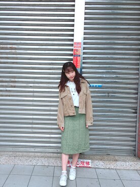 「アイテム（ブルゾン）」を使った、倪さん（レディース・156cm・10代）の秋コーディネート